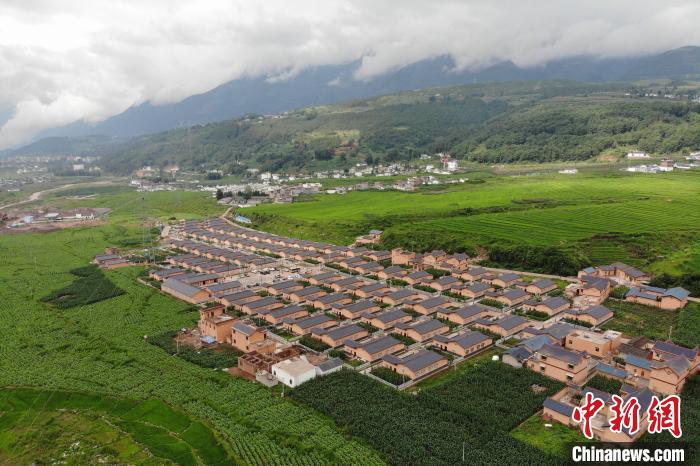 甲甲溝村新建農(nóng)房掩映在農(nóng)作之間?！埨?攝